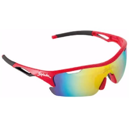 Gafas Spiuk Jifter rojo negro con lentes espejadas naranja